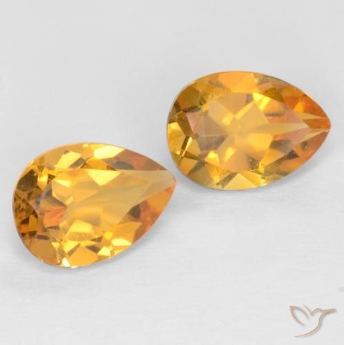 1.42克拉天然黄水晶，梨形，VVS-VS