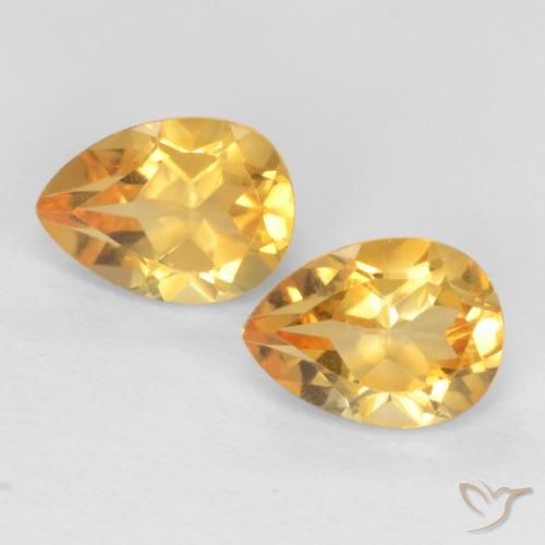1.44ctw 天然 亮金 黄水晶, 梨形, VVS-VS