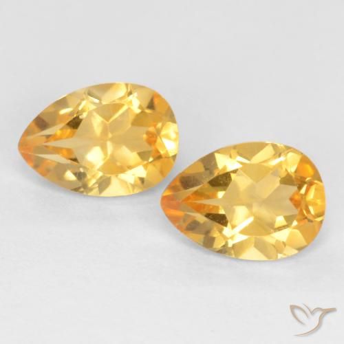 1.34ctw 天然 金色 黄水晶, 梨形, VVS-VS