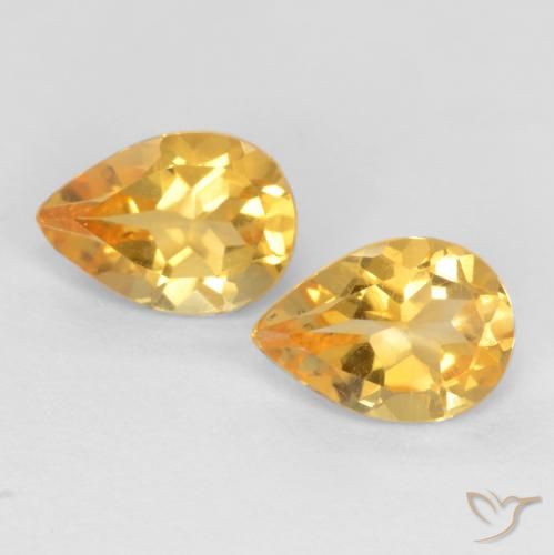 1.18ctw 天然 中深金色 黄水晶, 梨形, VVS-VS