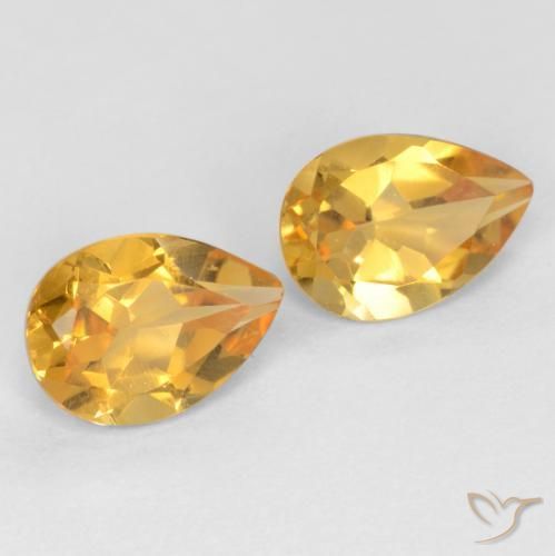1.29克拉天然黄水晶，梨形，VVS-VS