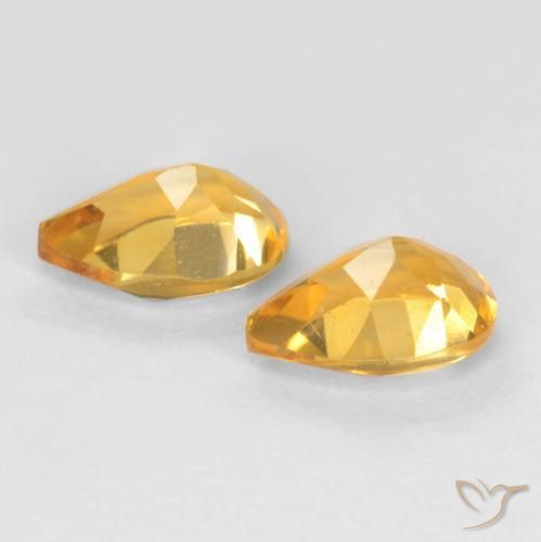 1.29克拉天然黄水晶，梨形，VVS-VS