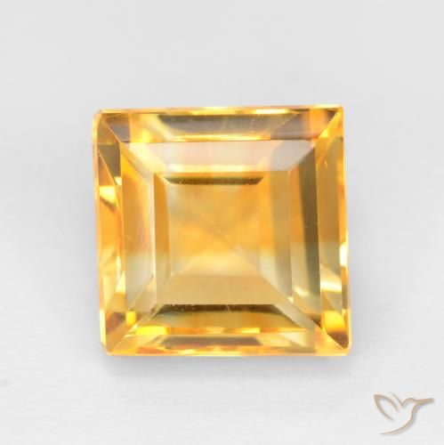 3.69ct 天然 中浅橙金 黄水晶, 正方形, VS