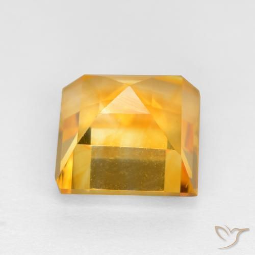 3.69克拉天然黄水晶，正方形，VS