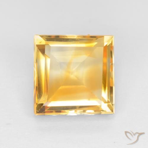 3.41ct 天然 亮金 黄水晶, 正方形, VS