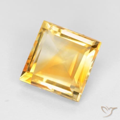 3.41克拉天然黄水晶，正方形，VS