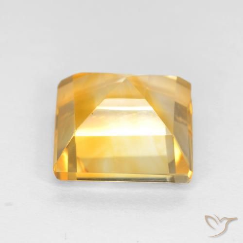 3.41克拉天然黄水晶，正方形，VS