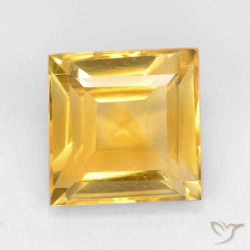3.54ct 天然 金色 黄水晶, 正方形, VS