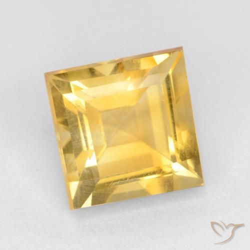 1.42克拉天然黄水晶，正方形，VS