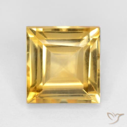 3.76ct 天然 中金 黄水晶, 正方形, VS
