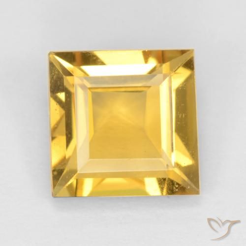 1.51ct 天然 金色 黄水晶, 正方形, VS