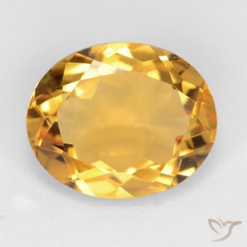 3.07ct 天然 中深金色 黄水晶, 椭圆形, VS