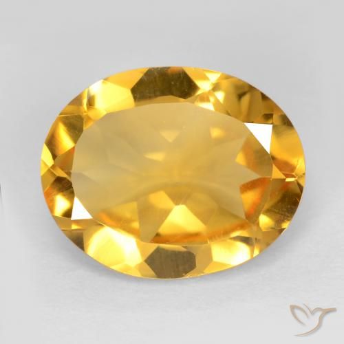 2.96ct 天然 深金橙色 黄水晶, 椭圆形, VS