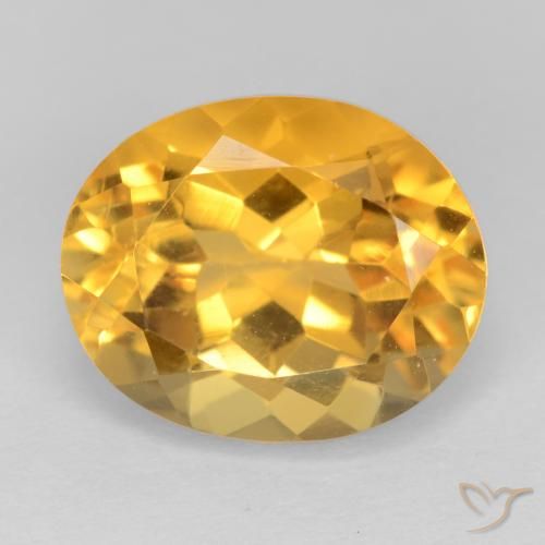 3.90ct 天然 深金色 黄水晶, 椭圆形, VS