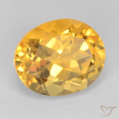 3.90克拉天然黄水晶，椭圆形，VS