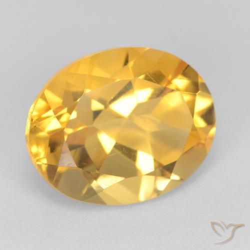 3.48克拉天然黄水晶，椭圆形，VS