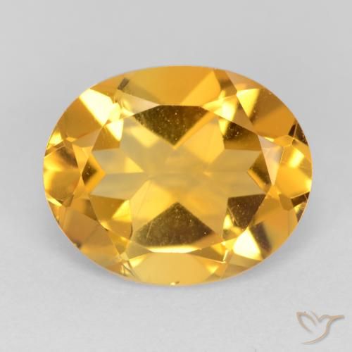 3.02ct 天然 深金色 黄水晶, 椭圆形, VS