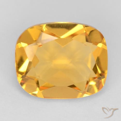 3.42ct 天然 金橙色 黄水晶, 软垫, VS