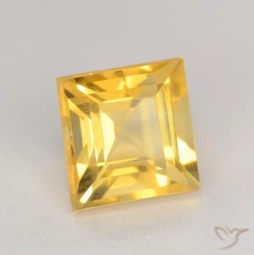2.01克拉天然黄水晶，正方形，VS