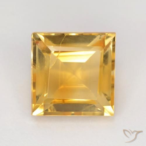 3.65ct 天然 金色 黄水晶, 正方形, VS-SI