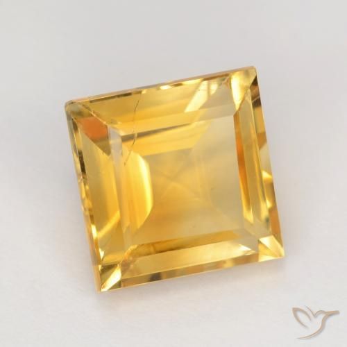 3.65克拉天然黄水晶，正方形，VS-SI