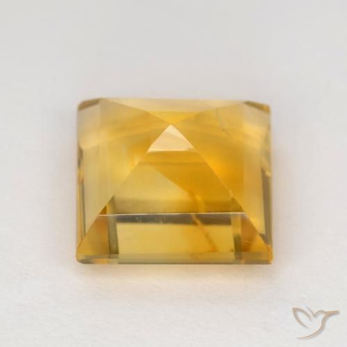 3.65克拉天然黄水晶，正方形，VS-SI
