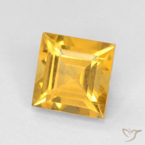 1.60克拉天然黄水晶，正方形，VVS-VS