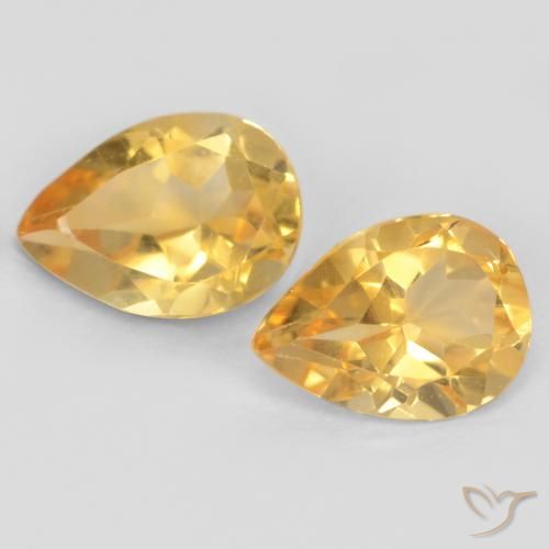 1.23ctw 天然 黄金色 黄水晶, 梨形, VVS-VS