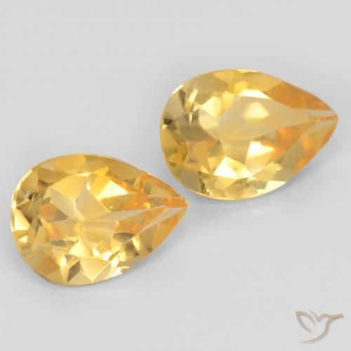 1.23克拉天然黄水晶，梨形，VVS-VS
