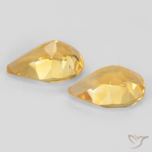 1.23克拉天然黄水晶，梨形，VVS-VS