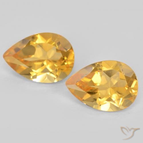 1.29ctw 天然 金色 黄水晶, 梨形, VVS-VS