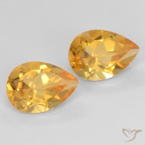 1.29克拉天然黄水晶，梨形，VVS-VS