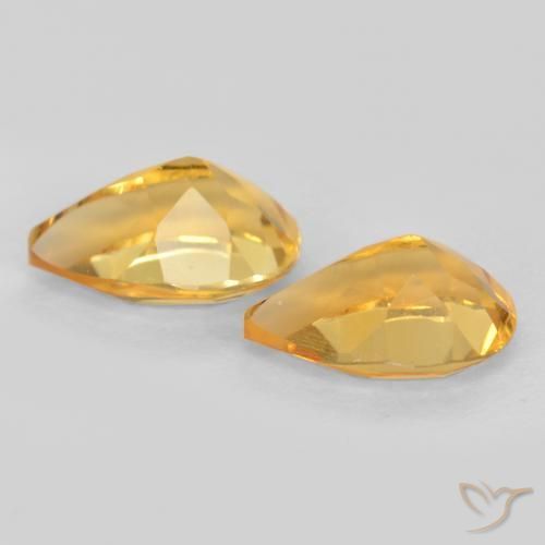 1.29克拉天然黄水晶，梨形，VVS-VS