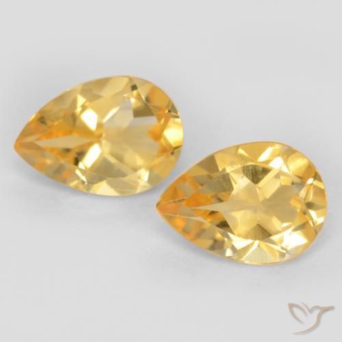 1.25ctw 天然 黄金色 黄水晶, 梨形, VVS-VS