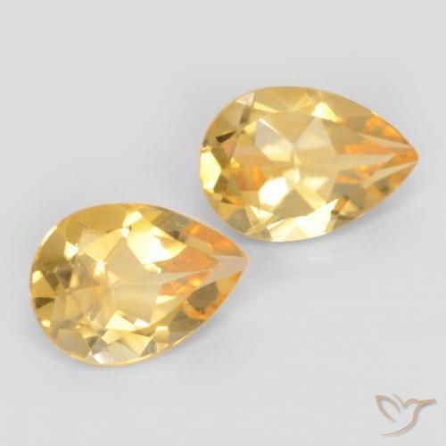 1.25克拉天然黄水晶，梨形，VVS-VS