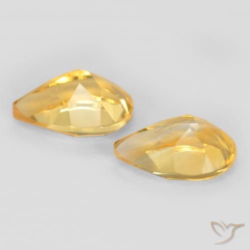 1.25克拉天然黄水晶，梨形，VVS-VS