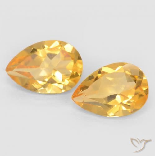 1.28ctw 天然 黄金色 黄水晶, 梨形, VVS-VS
