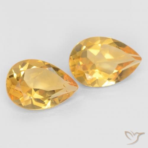 1.28克拉天然黄水晶，梨形，VVS-VS