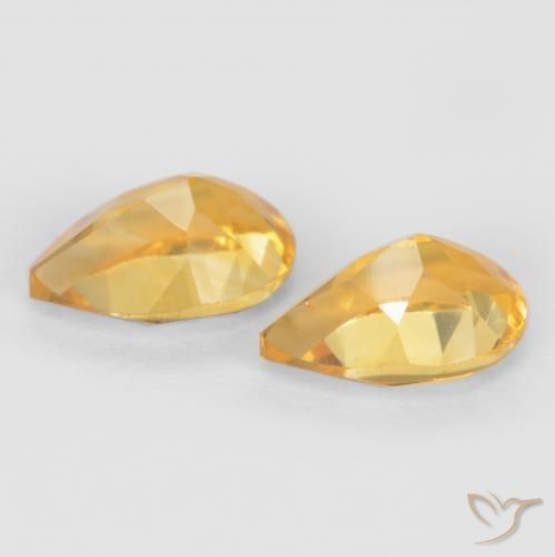 1.28克拉天然黄水晶，梨形，VVS-VS
