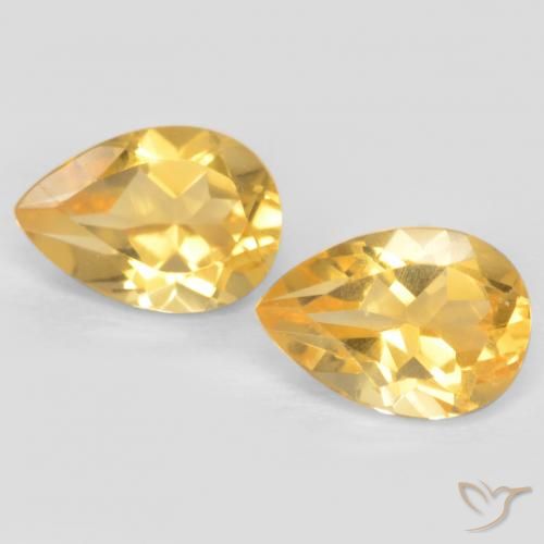 1.38ctw 天然 中金 黄水晶, 梨形, VVS-VS