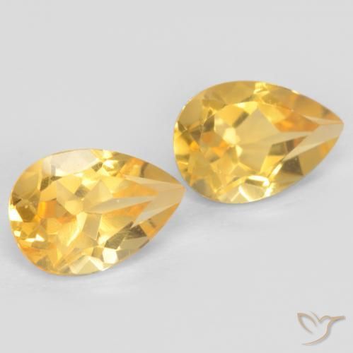 1.38克拉天然黄水晶，梨形，VVS-VS