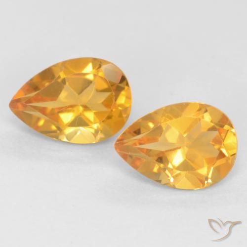 1.28ctw 天然 橙金 黄水晶, 梨形, VVS-VS