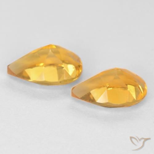 1.28克拉天然黄水晶，梨形，VVS-VS