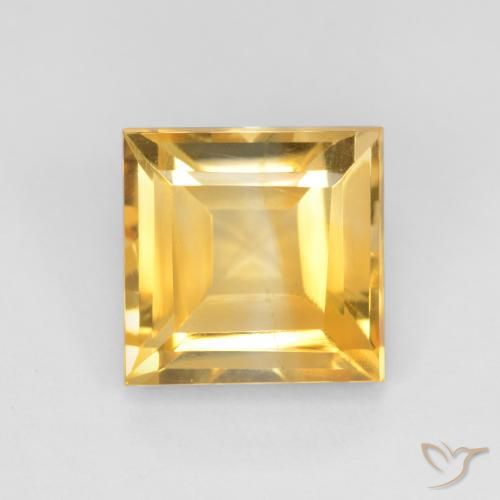 3.11ct 天然 亮金 黄水晶, 正方形, VS