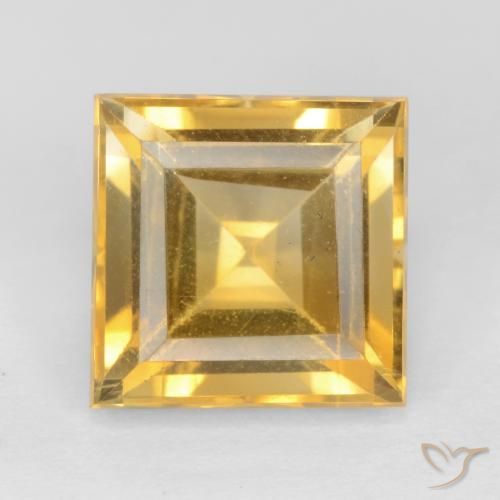 3.53ct 天然 金色 黄水晶, 正方形, VS