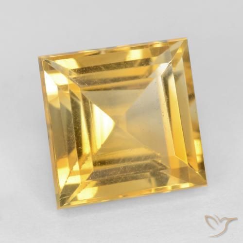 3.53克拉天然黄水晶，正方形，VS