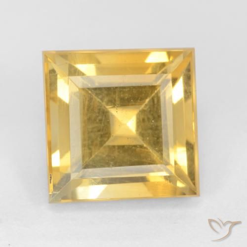 3.50ct 天然 黄金色 黄水晶, 正方形, VS