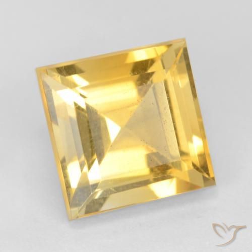 3.50克拉天然黄水晶，正方形，VS