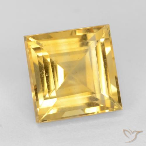 3.23克拉天然黄水晶，正方形，VS