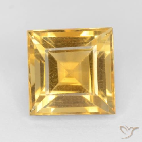 3.08ct 天然 中金 黄水晶, 正方形, VS